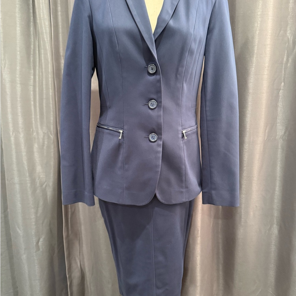 Long Tall Sally Women's Blue Blazer and Skirt Set
